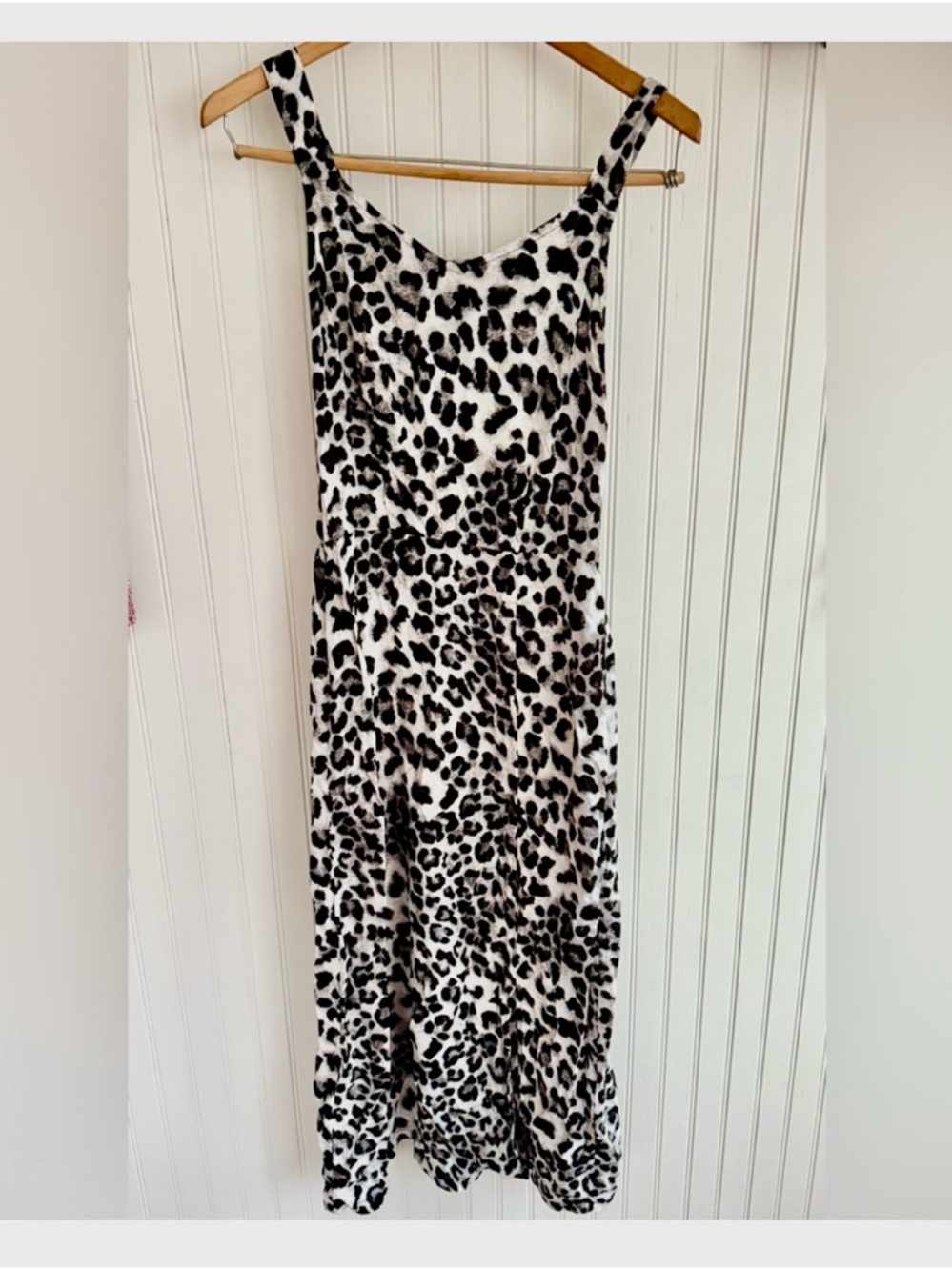 Vero Moda Leopard Animal Print Maxi Dress Size Small in Black and White